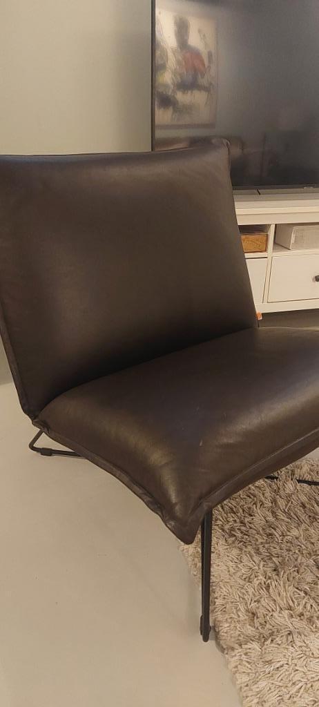 Jess design Earl hoge rug zonder arm Bonanza fauteuil, Huis en Inrichting, Fauteuils, Zo goed als nieuw, Leer, Metaal, 75 tot 100 cm