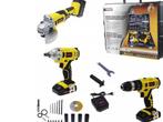 24.4 v boormachine +slagmoer en haakse slijper 2 accu,s, Ophalen of Verzenden, Nieuw