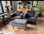 Twee mooie Wood fauteuils met krukje, Ophalen, Zo goed als nieuw, 75 tot 100 cm, 50 tot 75 cm