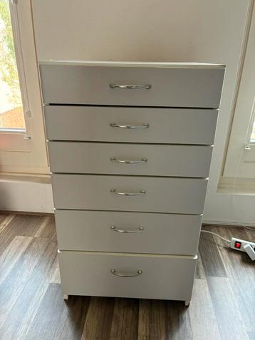 Ladenkastje 6 lades wit
