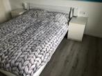 Te koop 2 persoons bed met nachtkastjes, Huis en Inrichting, Slaapkamer | Bedden, 160 cm, Modern, Gebruikt, Wit