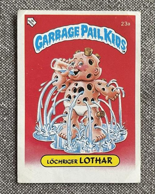 Garbage Pail Kids 1985 | Duitse Test set | Löchriger Lothar, Hobby en Vrije tijd, Stickers en Plaatjes, Gebruikt, Sticker, Ophalen of Verzenden