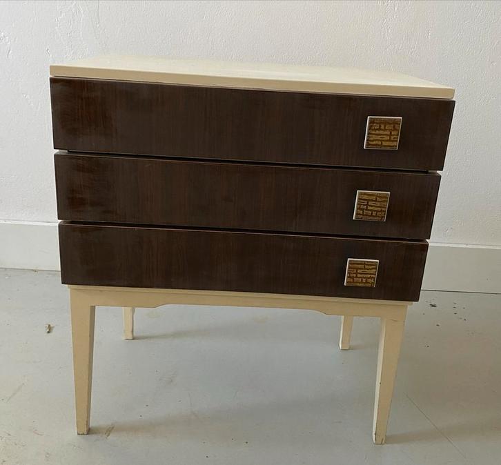 Vintage Nachtkastje - Opknapper, Huis en Inrichting, Kasten | Ladekasten, Gebruikt, Minder dan 100 cm, Minder dan 50 cm, 25 tot 50 cm