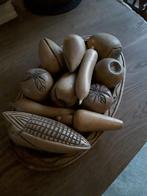 Schaal met fruit van hout., Ophalen of Verzenden, Rond, Hout