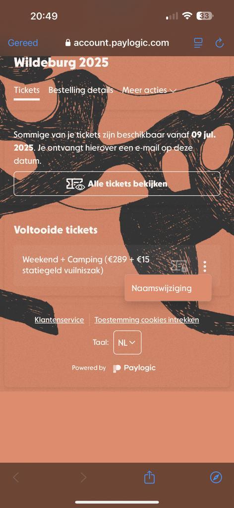 1 kaartje voor Wildeburg 2025, Tickets en Kaartjes, Kortingen en Cadeaubonnen, Eén persoon, Overige typen, Overige soorten