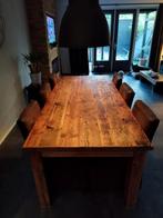 Mooie robuustw tafel met of zonder stoelen, Huis en Inrichting, Gebruikt, 200 cm of meer, Vijf personen of meer, Rechthoekig