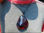 Blauwe amber barnsteen ketting, Ophalen of Verzenden, Nieuw