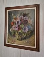 Schilderij bloemen 74 x 64,5, Antiek en Kunst, Kunst | Schilderijen | Klassiek, Ophalen