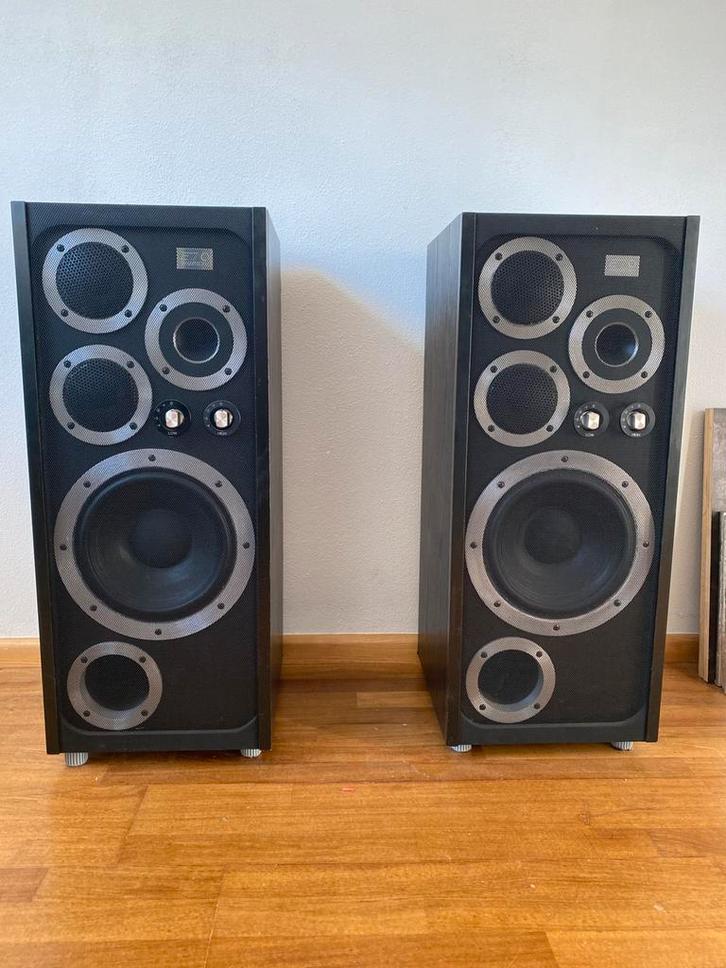 Zeer mooie Wharfedale E 70 speakers, Audio, Tv en Foto, Luidsprekers, Gebruikt, Front, Rear of Stereo speakers, 120 watt of meer