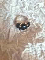 Oude Zilveren Ring met Zwarte Steen, Sieraden, Tassen en Uiterlijk, Verzenden, Zilver, Met edelsteen