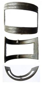 Gesp CJ "Type V" 1720-1790 74 x 51,8mm  a425, Antiek en Kunst, Antiek | Kleding en Accessoires, Ophalen of Verzenden