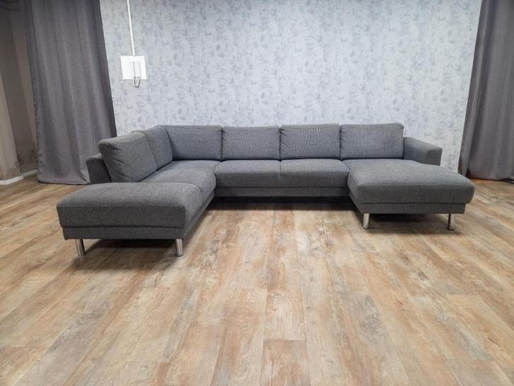 GRATIS BEZORGEN | Mooi Grijs U BanksteL, Huis en Inrichting, Banken | Bankstellen, Gebruikt, Hoekbank, Vierpersoons of meer, 300 cm of meer