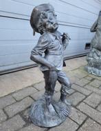 Antiek brons standbeeld Boer met vlegel, Verzenden, Zo goed als nieuw, Metaal, Mensenbeeld