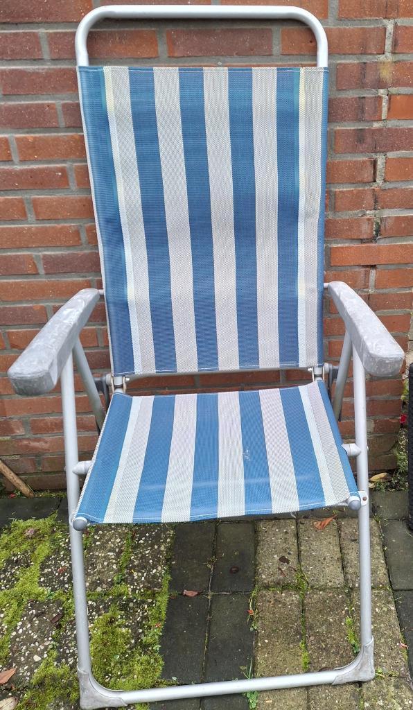 Stoelen, Huis en Inrichting, Stoelen, Gebruikt, Drie, Metaal, Blauw, Ophalen