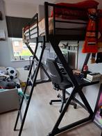 Mooie, zwarte, metalen hoogslaper, Eenpersoons, Ophalen of Verzenden, Zo goed als nieuw, 200 cm