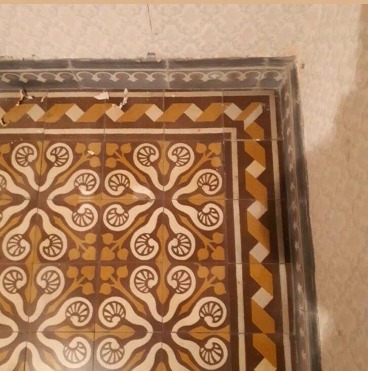 Te Koop : partij oude cementtegels 12 m2 compleet., Doe-het-zelf en Verbouw, Tegels, Gebruikt, Vloertegels, Overige materialen