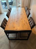 Eettafel met 6 stoelen - 220x95 cm, Huis en Inrichting, Gebruikt, 200 cm of meer, Vijf personen of meer, Rechthoekig