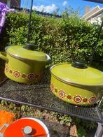 Retro pannen, Huis en Inrichting, Keuken | Potten en Pannen, Ophalen of Verzenden, Gebruikt, Rvs, Pannenset