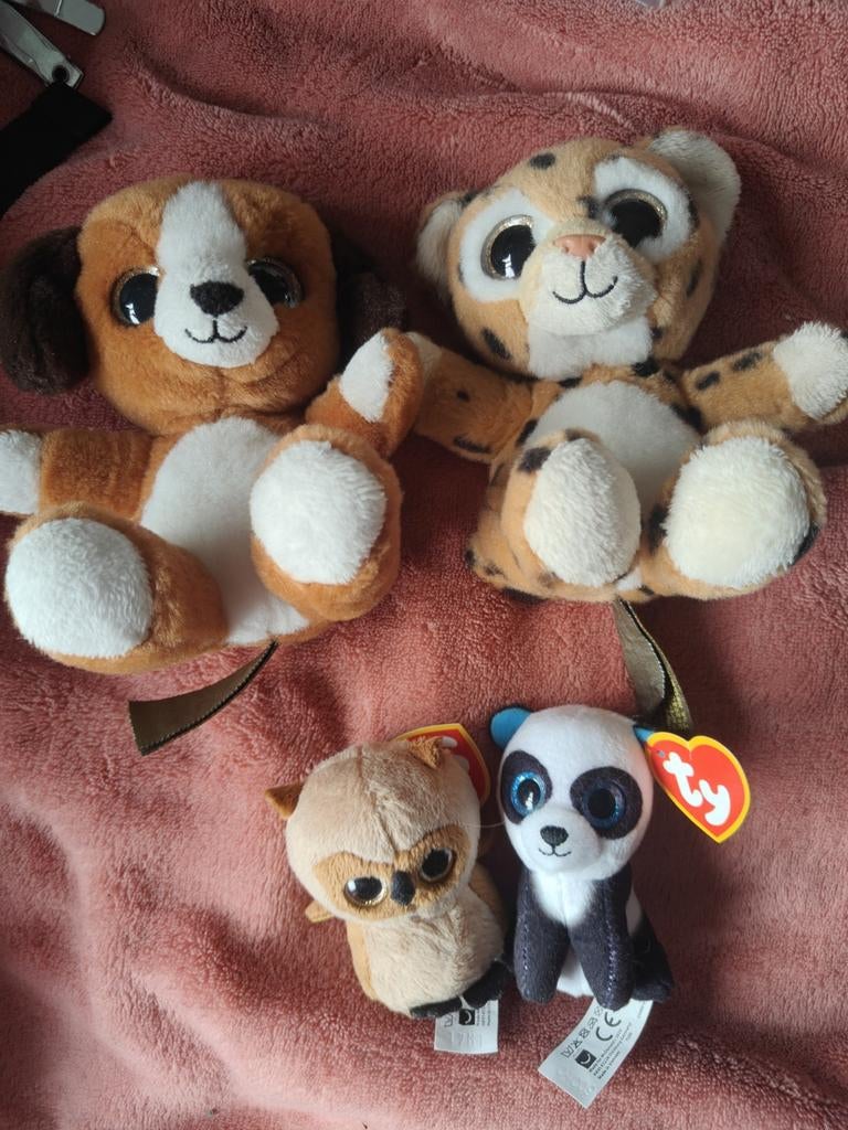 Knuffels met grote ogen - Panter, Hond, Uil & Panda, Ophalen of Verzenden, Nieuw, Stoffen beer, Overige merken