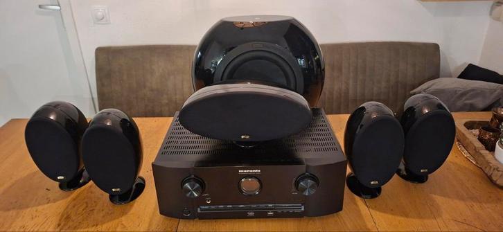 Marantz 7.2 receiver met KEF surround speakers en subwoofer, Audio, Tv en Foto, Stereo-sets, Zo goed als nieuw, Speakers, Overige merken
