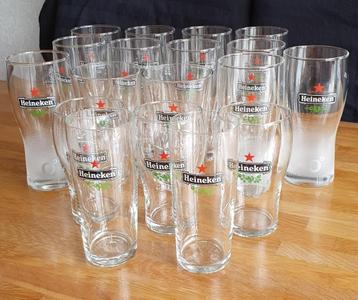 18 stuks Heineken glazen 5 verschillende soorten