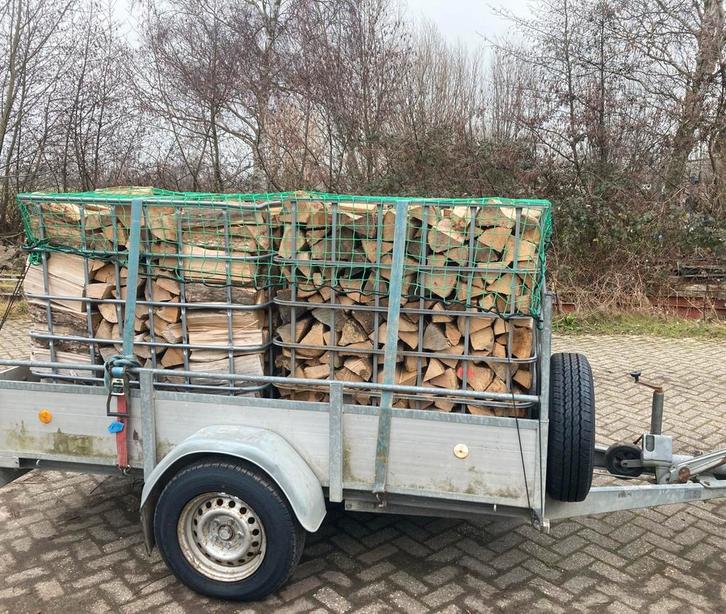Gestapeld Premium Haardhout Mix per ibc-container van 1,2m3, Tuin en Terras, Haardhout, Minder dan 3 m³, Ophalen