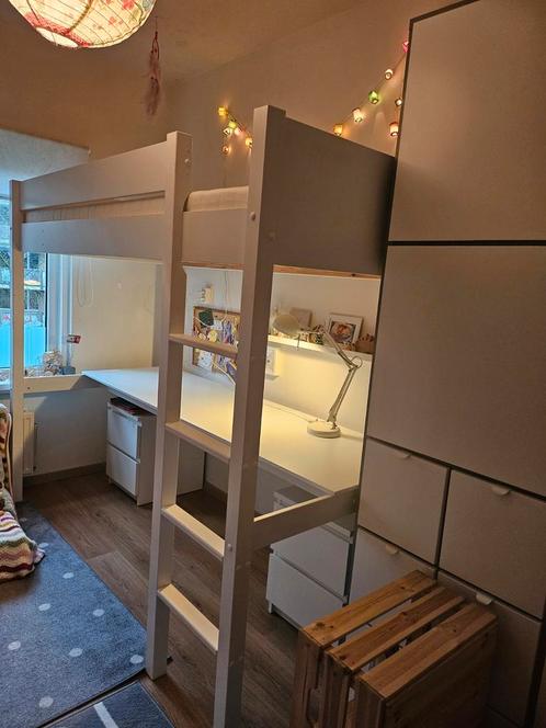 Petit Amelie hoogslaper 90x200, Kinderen en Baby's, Kinderkamer | Stapelbedden en Hoogslapers, Zo goed als nieuw, Hoogslaper, Ophalen