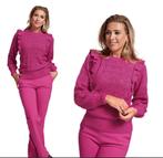 Studio Anneloes Lou ruffle trui kleur fuschia mt XL, Ophalen of Verzenden, Zo goed als nieuw, Maat 46/48 (XL) of groter, Roze