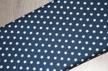100% poplin katoen stof - donker blauw / wit sterren #3772 beschikbaar voor biedingen