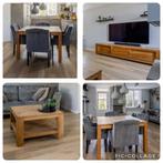 Teak houten eettafel salontafel tv kast spiegel en kapstok, Ophalen