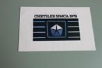 Chrysler Simca 1978 folder, Ophalen of Verzenden, Gelezen, Overige merken