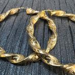 14k gouden wokkels oorbellen versace model, Ophalen of Verzenden, Nieuw, Goud