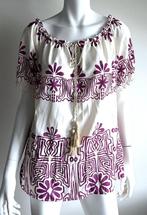 MADE IN ITALY Nieuwe blouse met paarse print maat 42/44, Verzenden, Nieuw, Maat 42/44 (L), Overige kleuren