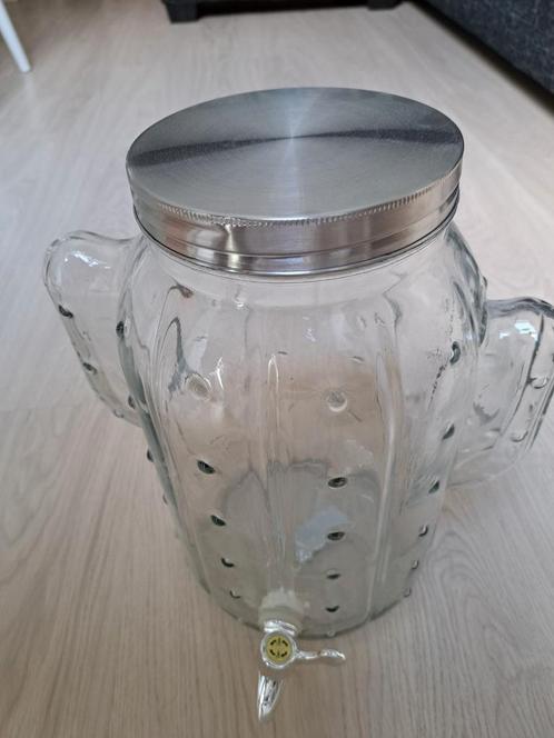 Drank dispenser/ranja/sap kan met kraantje, Huis en Inrichting, Keuken | Servies, Zo goed als nieuw, Overige stijlen, Glas, Ophalen of Verzenden