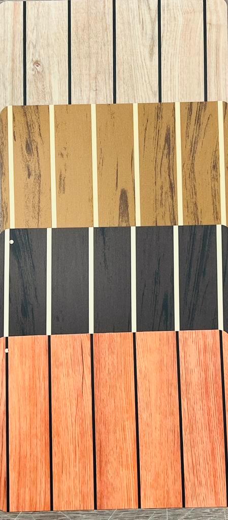 Teak look vinyl 200 cm breed 2mm dik, prijs per str meter., Doe-het-zelf en Verbouw, Vloerdelen en Plavuizen, Nieuw, Overige materialen