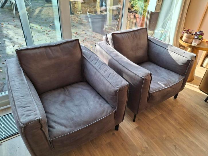 Set van 2 comfortabele fauteuils, Huis en Inrichting, Fauteuils, Zo goed als nieuw, Stof, 50 tot 75 cm, Minder dan 75 cm, Ophalen