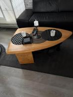 Unieke salontafel met houten blad, Ophalen, Gebruikt, 100 tot 150 cm, Eikenhout