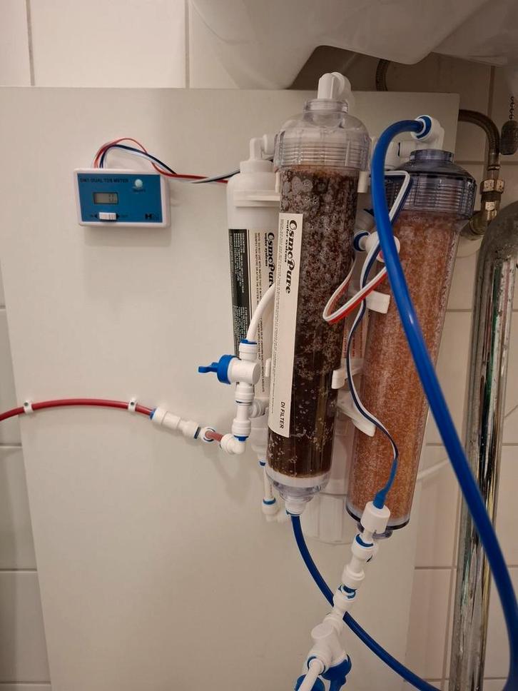 Osmoseapparaat 75gpd met tds meter en extra di en silicaat, Dieren en Toebehoren, Vissen | Aquaria en Toebehoren, Zo goed als nieuw