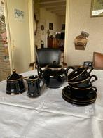 Net Theeservies , Delauney, Zwart met gouden randje ., Antiek en Kunst, Antiek | Porselein, Ophalen of Verzenden