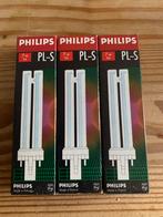 3x Philips PL-S 7W Spaarlampen, Huis en Inrichting, Lampen | Losse lampen, Gebruikt, Minder dan 30 watt, Bipin of Steekvoet, Ophalen of Verzenden