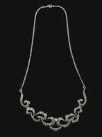 Antiek Zilveren ketting Marcaciet steentjes, Verzenden, ., Zo goed als nieuw, .