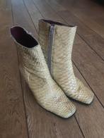 Beige python/slangenleer vintage blokhak laarsje maat 35, Beige, Lage of Enkellaarzen, Ophalen of Verzenden, Bol-Perdix