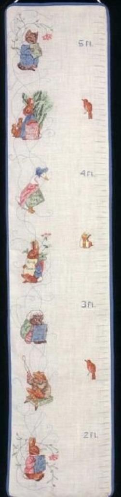 borduren borduur patroon BEATRIX POTTER Groei meter, Hobby en Vrije tijd, Borduren en Borduurmachines, Zo goed als nieuw, Patroon