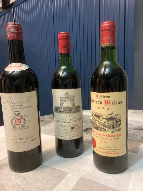 Interessant trio oude Bordeaux topwijnen, Verzamelen, Wijnen, Zo goed als nieuw, Rode wijn, Frankrijk, Ophalen