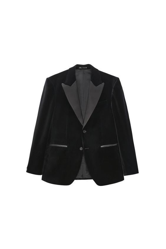 Contrasterende Celvet Blazer Jasje | Zwart Maat 48 Nieuw, Kleding | Heren, Ophalen of Verzenden, Nieuw, Maat 48/50 (M), Zwart