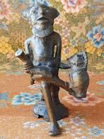 Mooi antiek Ashanti brons beeld uit Afrika van een man., Ophalen of Verzenden