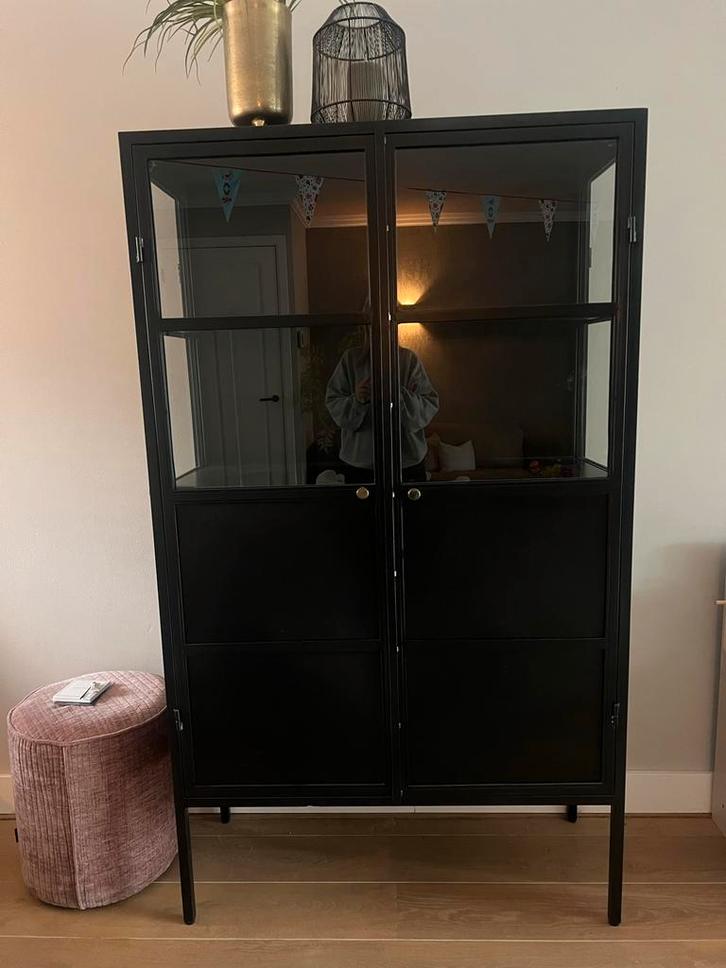 Mooie Servieskast met Glazen Deuren, Huis en Inrichting, Kasten | Vitrinekasten, Gebruikt, 150 tot 200 cm, 100 tot 150 cm, 25 tot 50 cm