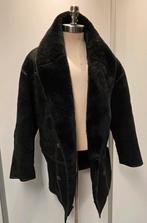 Zwarte heren parka lammy coat - maat L - lamsleer lamsvacht, Kleding | Heren, Jassen | Winter, Maat 52/54 (L), Zwart, Ophalen of Verzenden