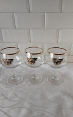 AMSTEL glazen met gouden randje 16 cm hoog, 3 stuks, Verzamelen, Glas en Borrelglaasjes, Ophalen of Verzenden, Zo goed als nieuw