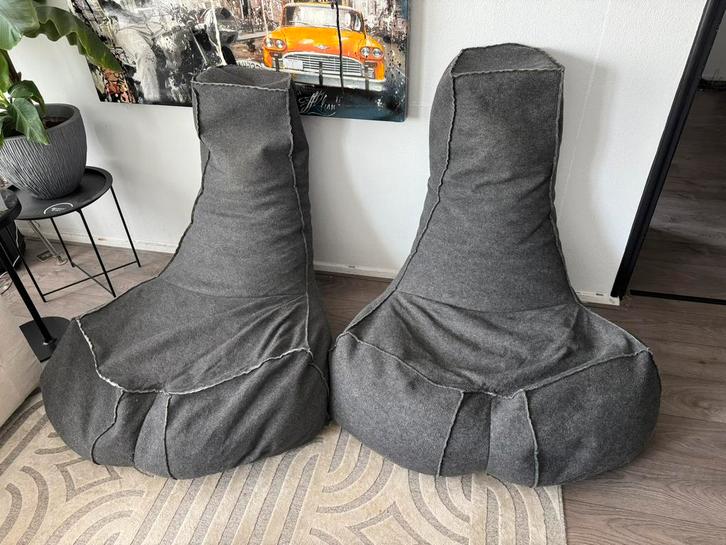 Twee Moooi Dickie Zitzakken, Huis en Inrichting, Zitzakken, Gebruikt, Zitzak, Grijs, Ophalen